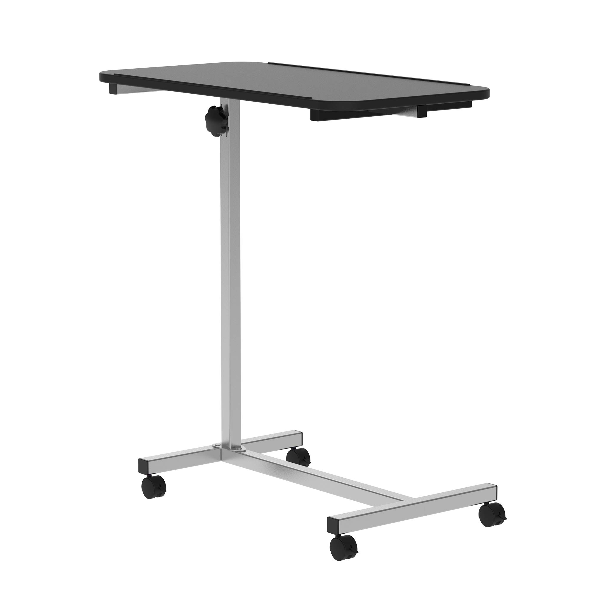 HOMCOM Portable Rolling Bedside Table C Shaped - Black