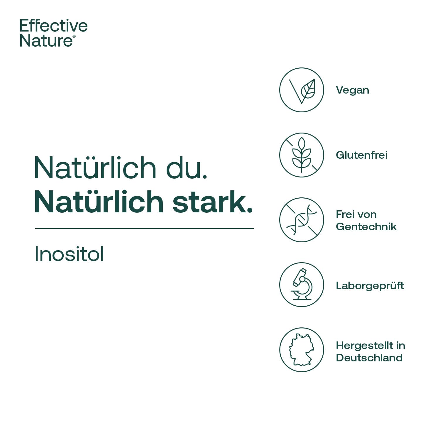 effective nature Inositol Tabletten 120 Stück - Myo & D-Chiro im Optimalen Verhältnis - Mit 400 µg Folsäure & 1,4 mg Vitamin B6 pro Tagesdosis - Vegan