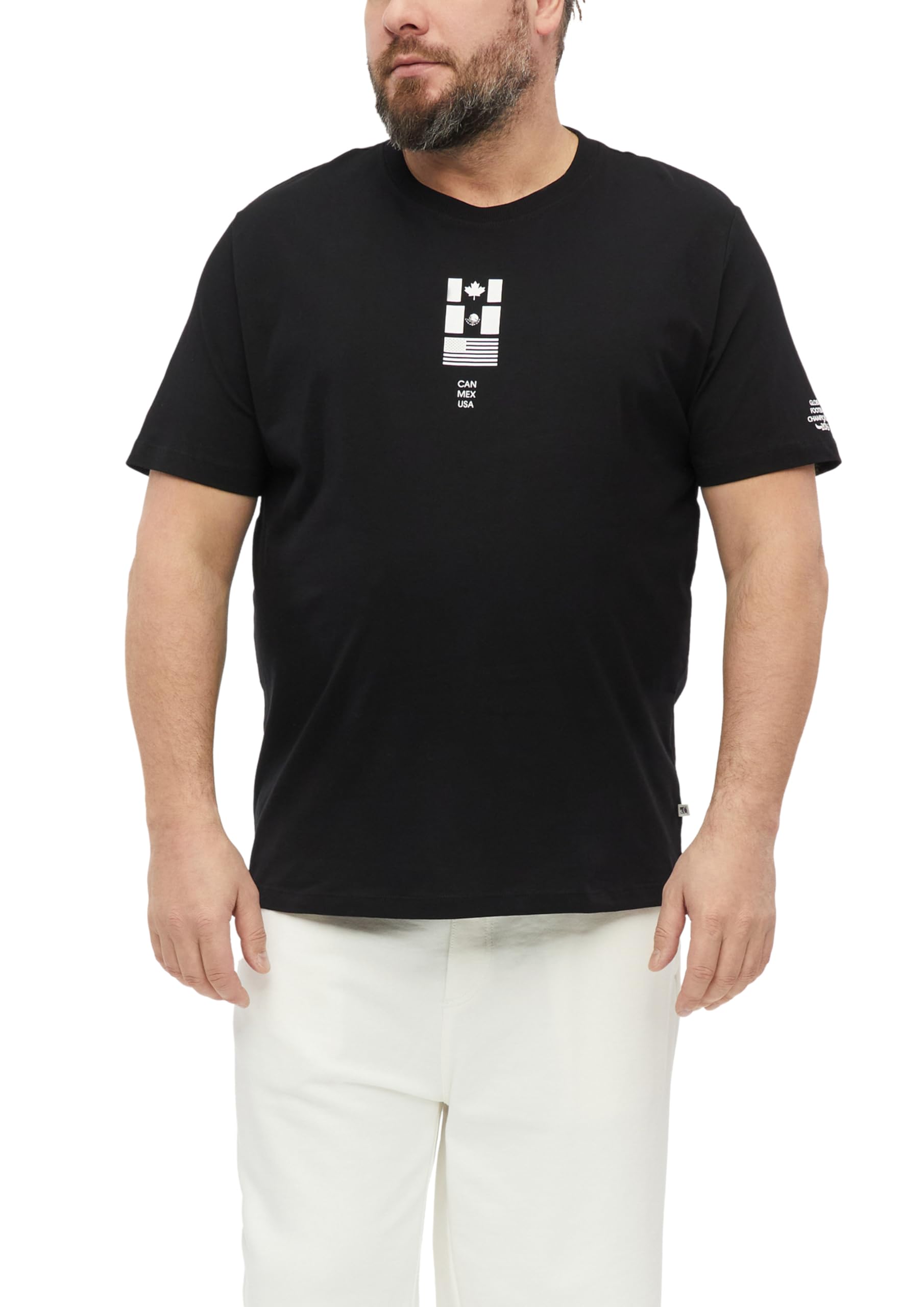 s.Oliver Men's 2181151 T-Shirt with Front and Back Print (Pack of 1), Black, 3XL