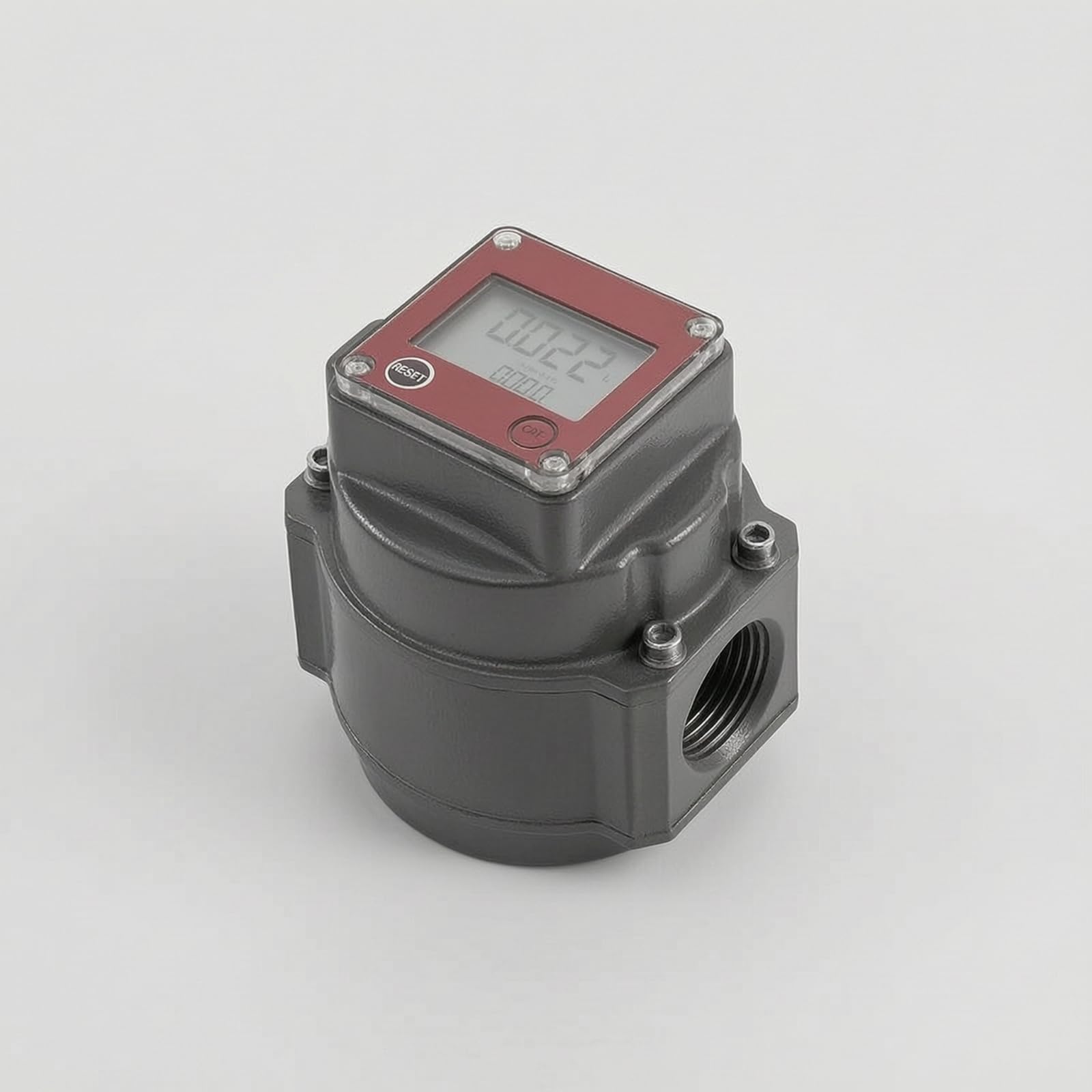 Flussometro Digitale con Display Display Digitale Compatto Misuratore di Portata Del Gas Filettato Strumento per Tecnici, Laboratorio, 1 Pollice 32mm