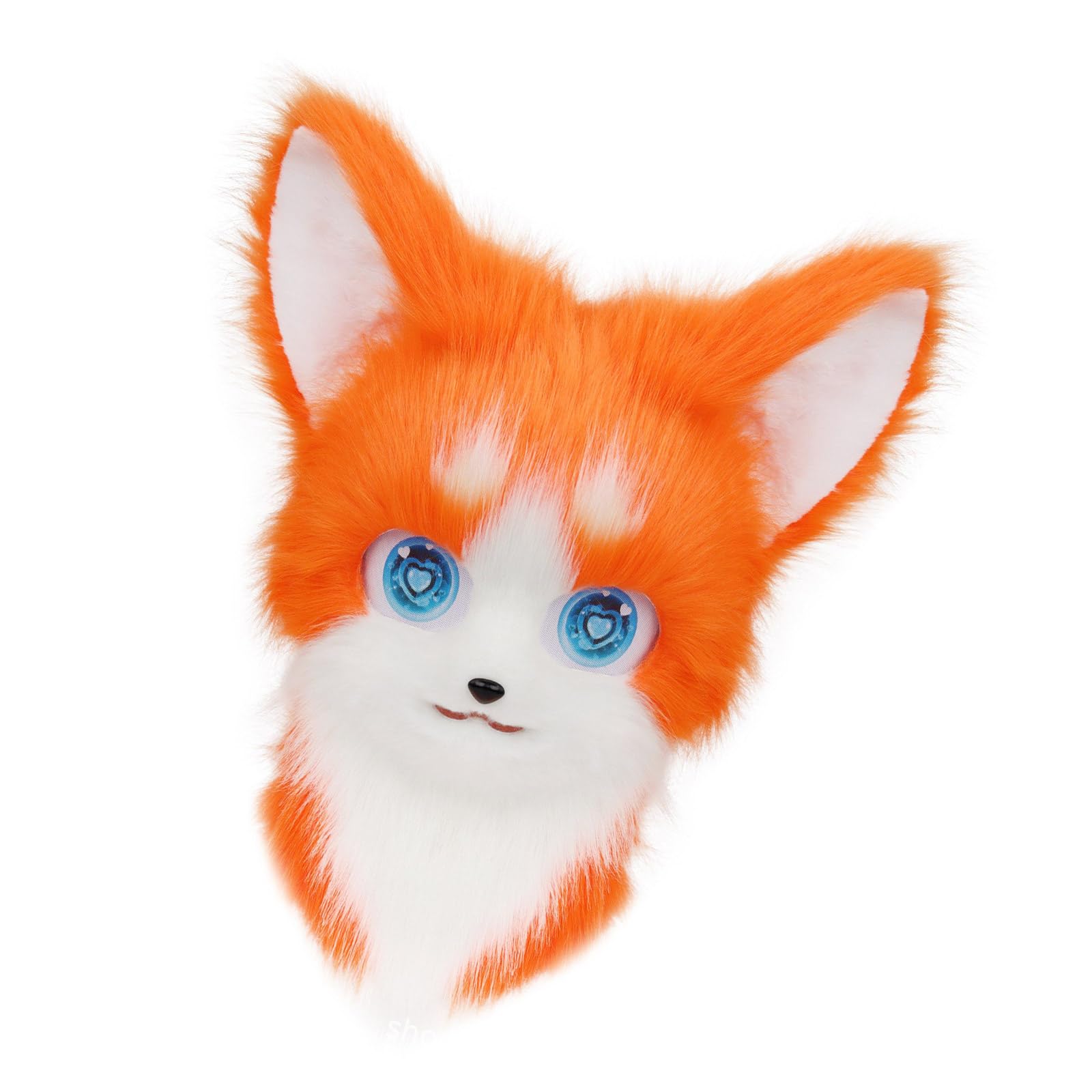 [Qsvbeeqj] Kigurumi peludo con cabeza de animal de piel sintética sombrero de zorro de gato de peluche para fiesta de Halloween accesorios de disfraz de disfraces de disfraces de Halloween