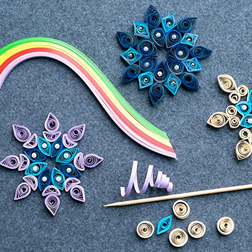 Quilling Paper for 42 Colors 840 Strips Paper Quilling Strips Set including Length 53cm Width 3mm Paper Strips Quilling Slotted Tool for Paper Crats Quilling Arts Cards - Image 3