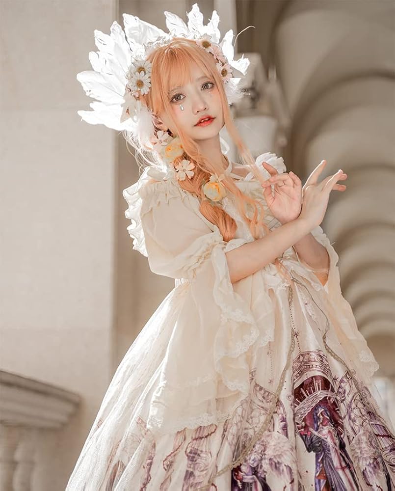 Amazon | [cnstone] ロリータ ブラウス シャツ 姫袖 長袖 丸襟