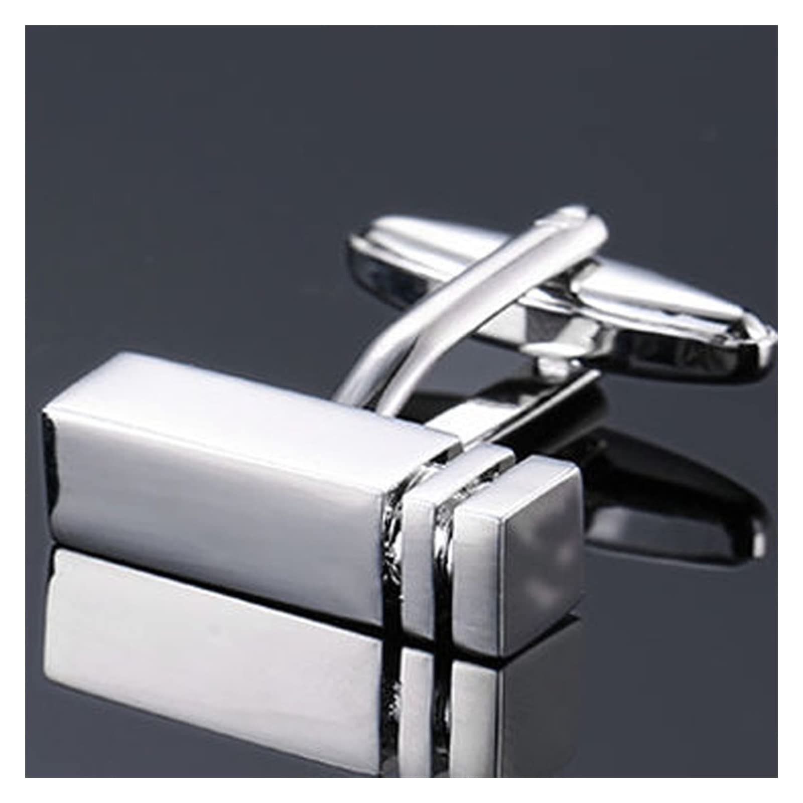 Anzug Manschettenknöpfe Herren Hemd Manschettenknopf Kupfer Silber Metallic Schwarz Emaille Manschettenknöpfe Hemd Manschettenknöpfe (Metallfarbe : 3)