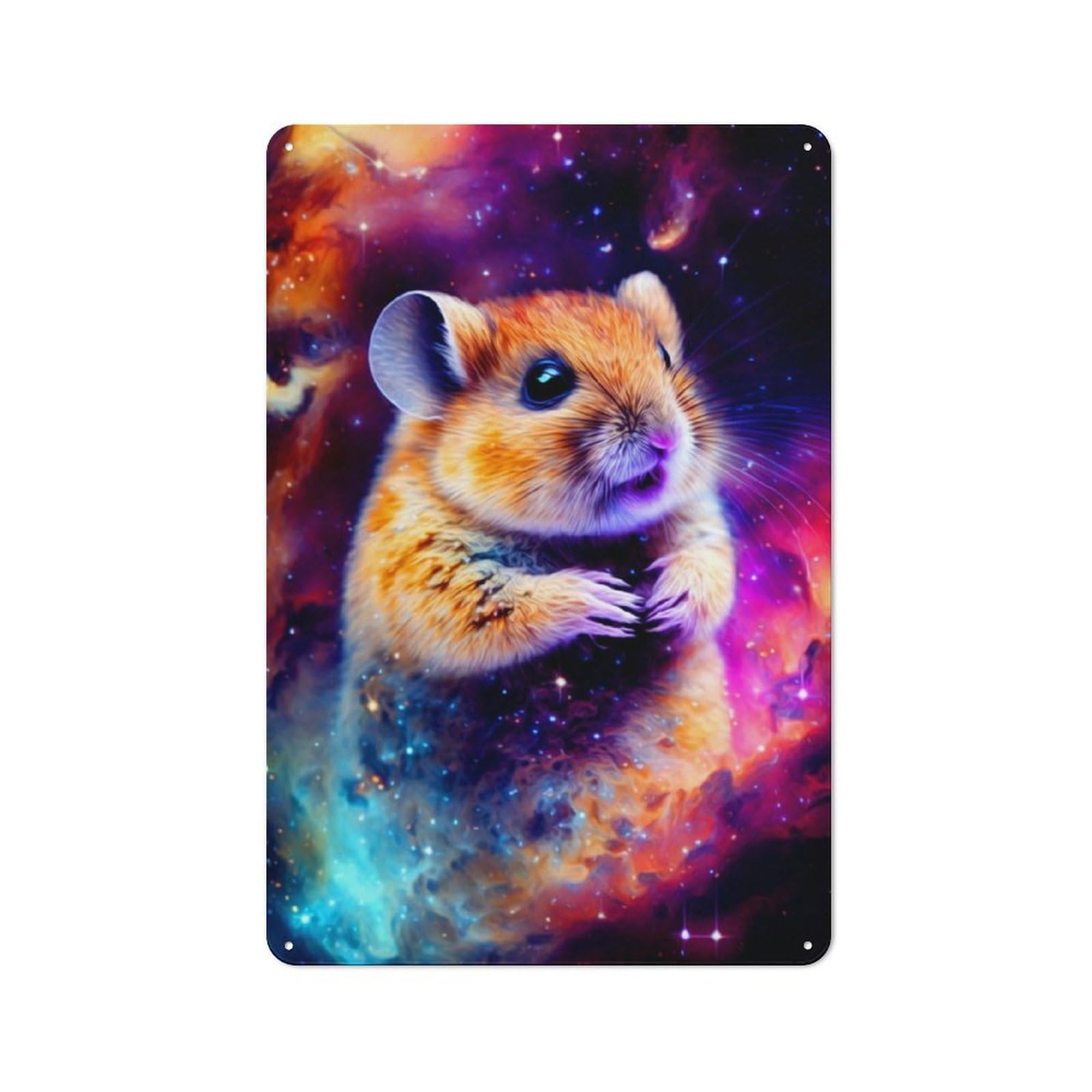 Junmoney Chinchilla Modern Retro Metal Wall Art Sign 30X20cm Featuring Urban Room Decor For Workspace, Cafe, Hallway Or Garage