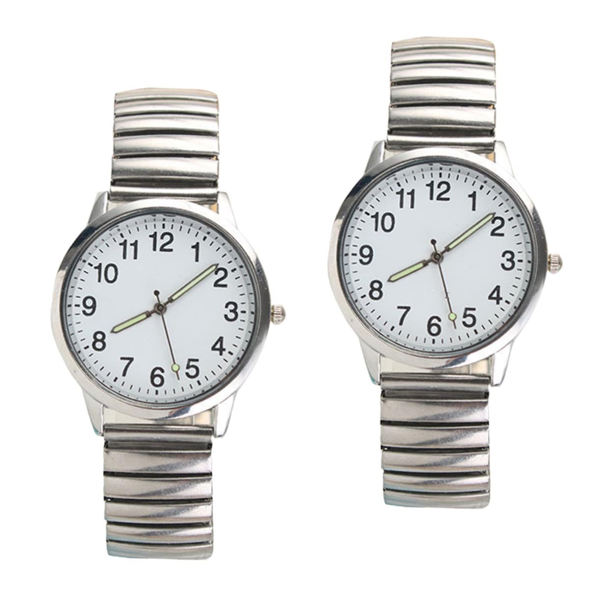 Hemobllo 2pezzi Orologio Da Polso Al Quarzo Classico Orologio Alla Moda Regalo Per Familiari e Amici