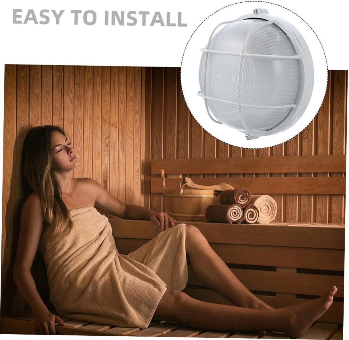 2pcs Explosion-Proof Wall Lamp for Sauna Room Multi-Function Steam Room Light Glass and Die-Cast Aluminum Construction Professional Sauna Accessory