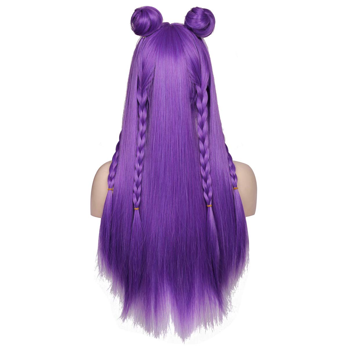 NEW TAG ! Mupul Short Straight Hair Wig & Long Braided Wig 36x2 Set Purple One Size Purple Braided Wigs for sale | eBay main image 2