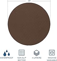 Vista 5 de Almohadillas lavables para orina para perros, almohadillas redondas impermeables de 36 pulgadas, almohadillas reutilizables para orina acolchada