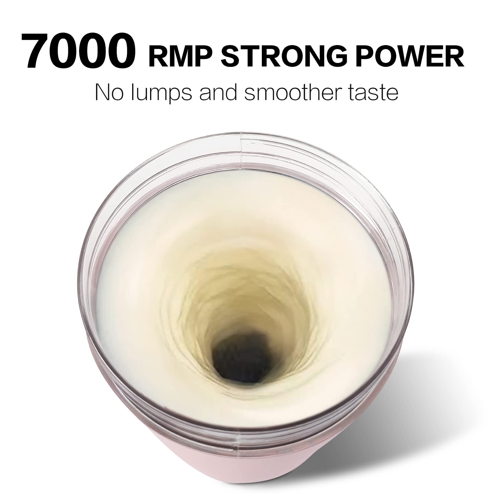 Elektryczny shaker proteinowy, 650 ml, do wielokrotnego ładowania przez USB, trytan, elektryczny shaker do białek, nie zawiera BPA (różowy)