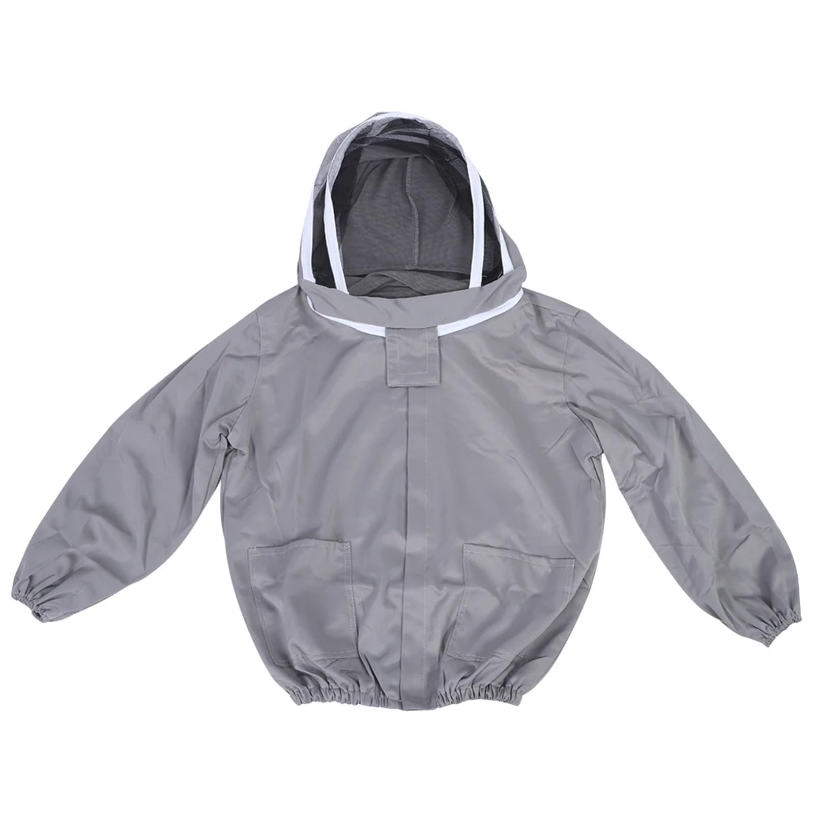 Traje De Abeja Chaqueta protectora de apicultura con velo y traje de apicultura con cremalleras, accesorio for apicultor(Light Grey)