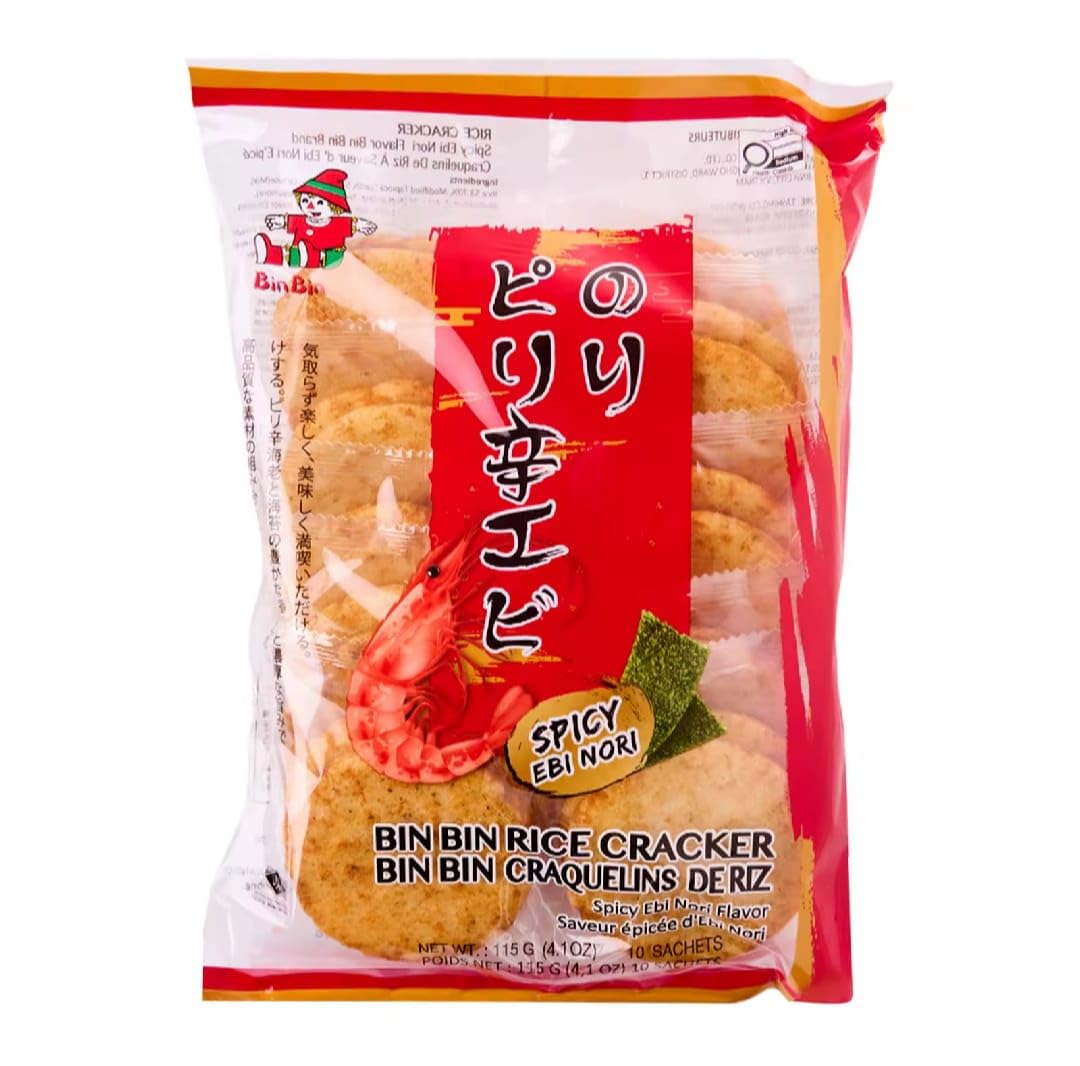 Bin Bin Rice Crackers, Spicy Ebi Nori Flavour, 115g