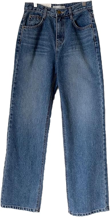 Amazon.com: Pantalones de mezclilla rectos Palazzo para mujer, cómodos para  el trabajo, pantalones casuales de cintura alta, estilo vintage, pierna  ancha de longitud completa : Ropa, Zapatos y Joyería