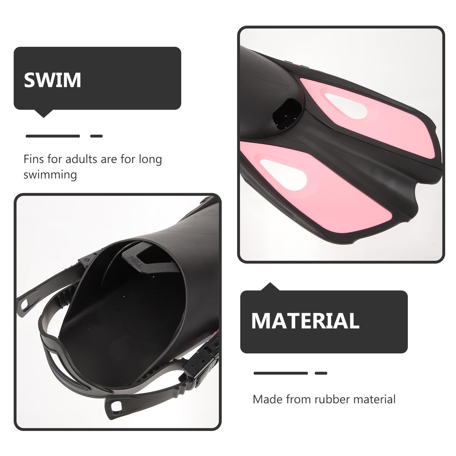 Pinne da Immersione Regolabili Adulto Rosa L/xl in Gomma 1 Paio
