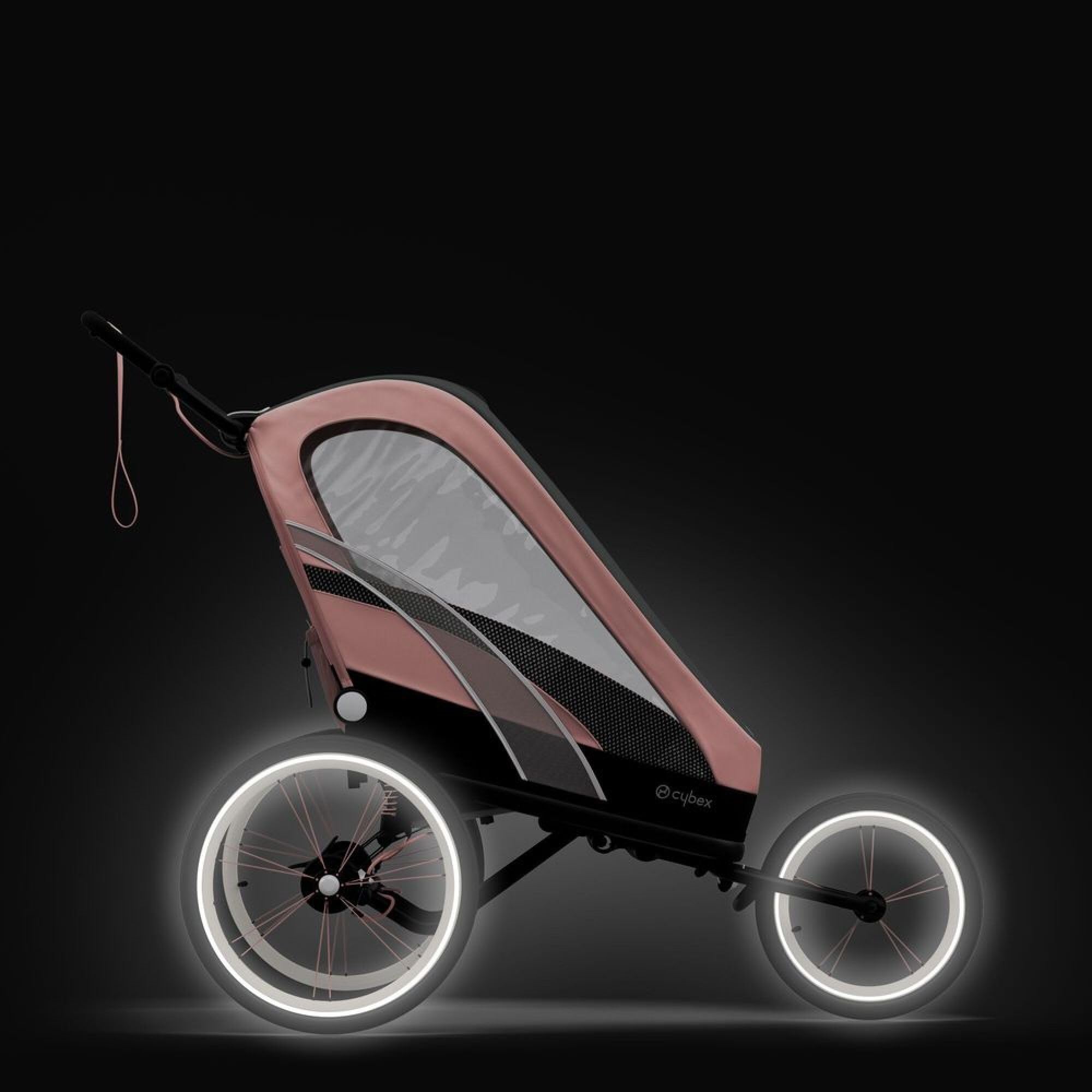 Cybex Remorque Multisport ZENO, 6 mois à 4 ans, 111 cm, 22 kg, Rose Silver Pink