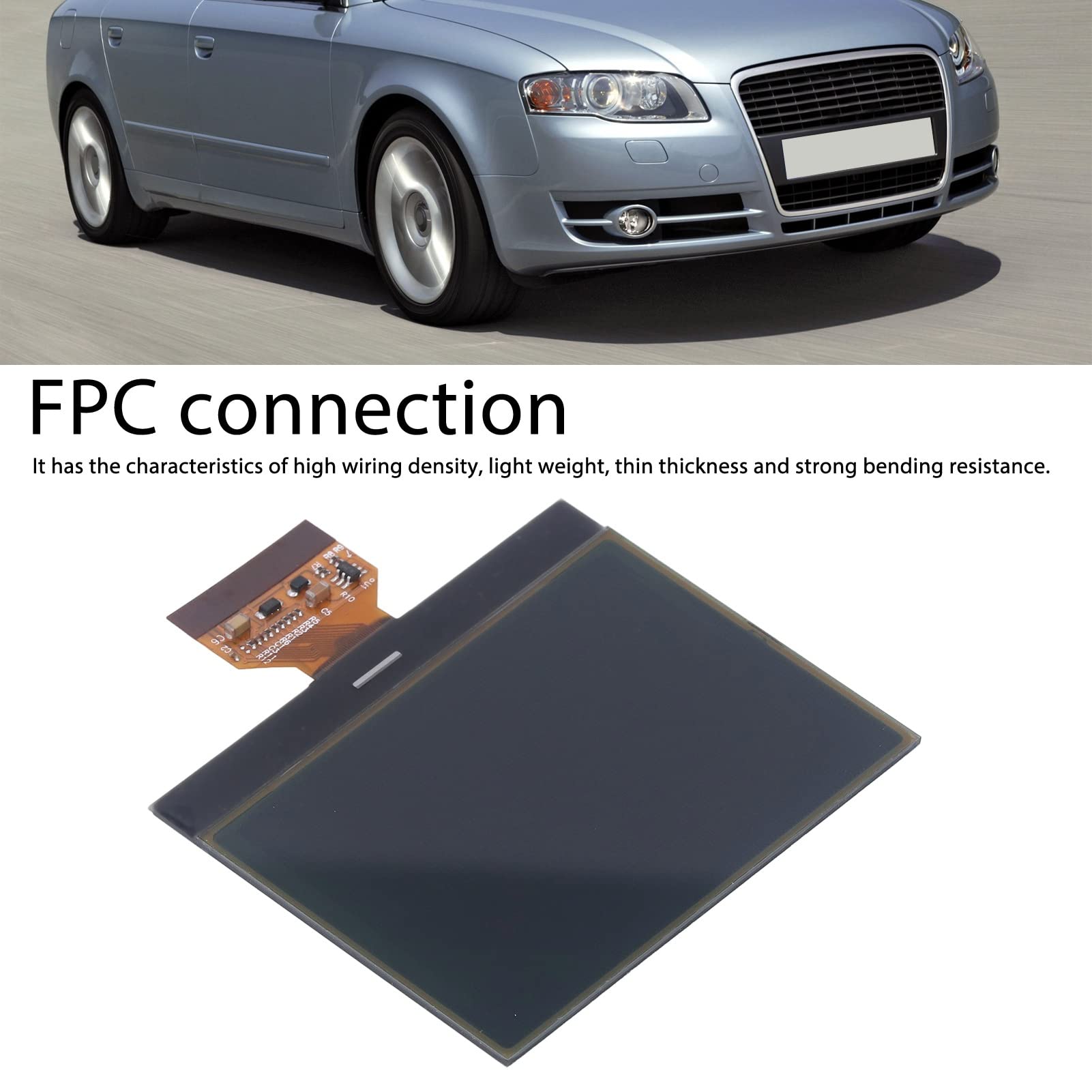 Pantalla LCD Velocímetro Compatible con B6 B7 2002‑2008 Reemplazo para Panel de Instrumentos Conexión FPC Diseño Tecnológico Alto Contraste Fácil Instalación sin Adhesivos
