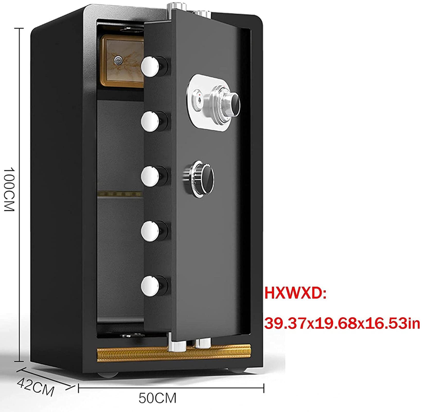 RLKHXBS Safe,Home Safe, Security Safe Home and Office Fireproof and Anti-Theft Lockers Key Password Mechanical