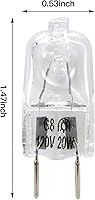 Vista 3 de Paquete de 4 bombillas de microondas aptas para horno GE Samsung Kenmore Maytag Elite sobre la estufa, bombilla halógena con base G8 bi-pin 20W 120V