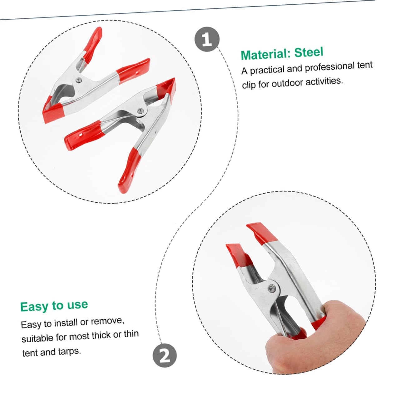 DIYEAH 8pcs Pointed Electrician Clamp Clamps for Tent Backdrop Holder Heavy Duty Spring Clip Clips for Hanging Red Steel