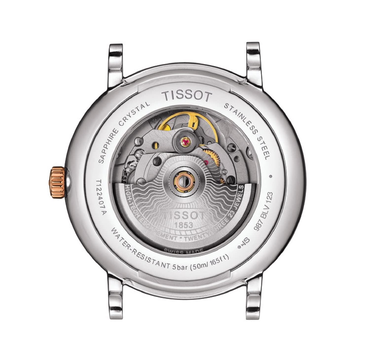 Tissot orologio uomo Carson Powermatic 80 automatico 40mm Acciaio pvd Oro Rosa T122.407.22.033.00 - Default Title
