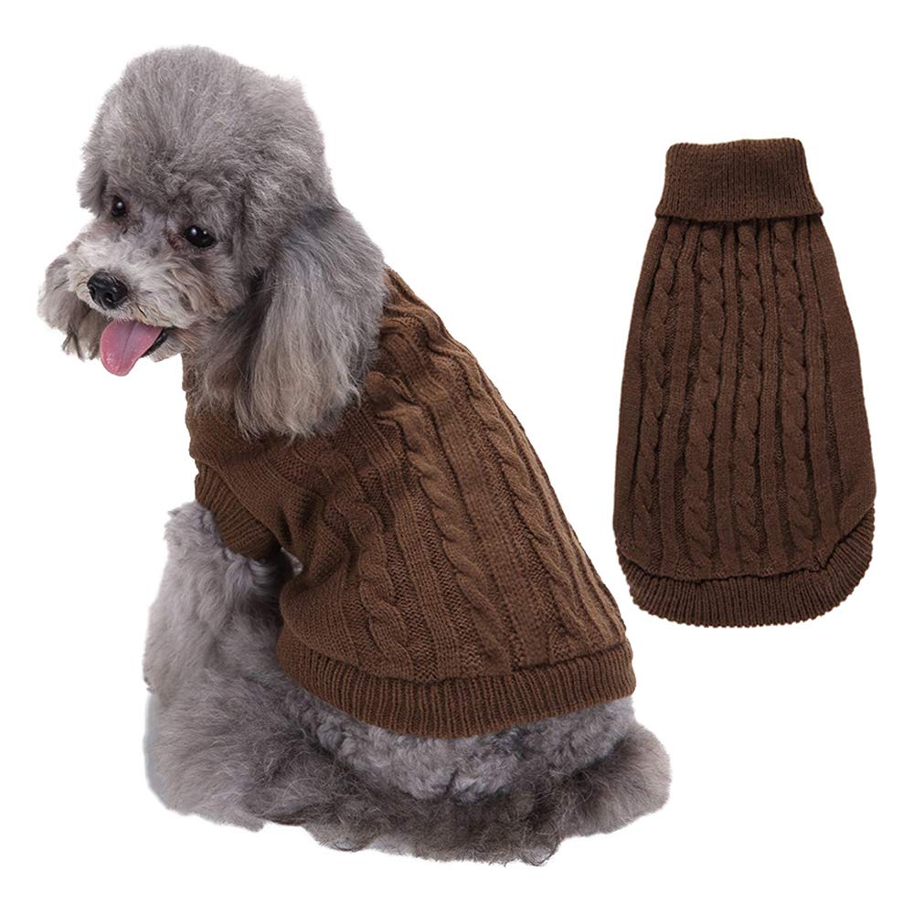 RayMinsino Dog pet sweaters, warm pet sweaters, cute knit solid color dog sweaters for small dogs, girls and boys, dog sweater coats, warm clothes for puppies, kittens and cats — image 1
