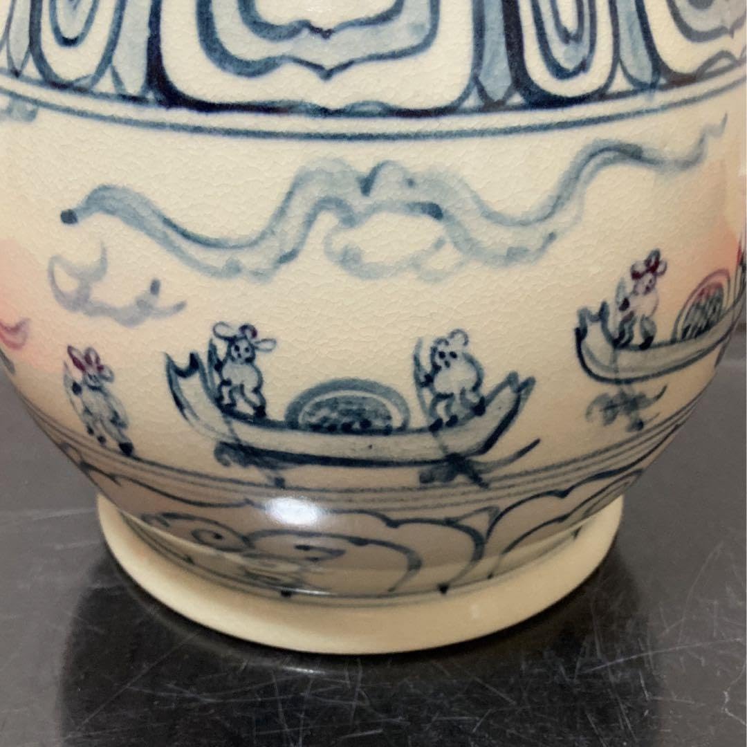 Amazon.co.jp: 染付遊舟文水指 茶道具 懐石茶箱 鵬雲斎坐忘斎