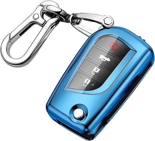 QBUC Funda para llavero Toyota con llavero, funda de TPU suave para llavero de protección completa, compatible con Toyota Fortuner tundra Camry RAV4