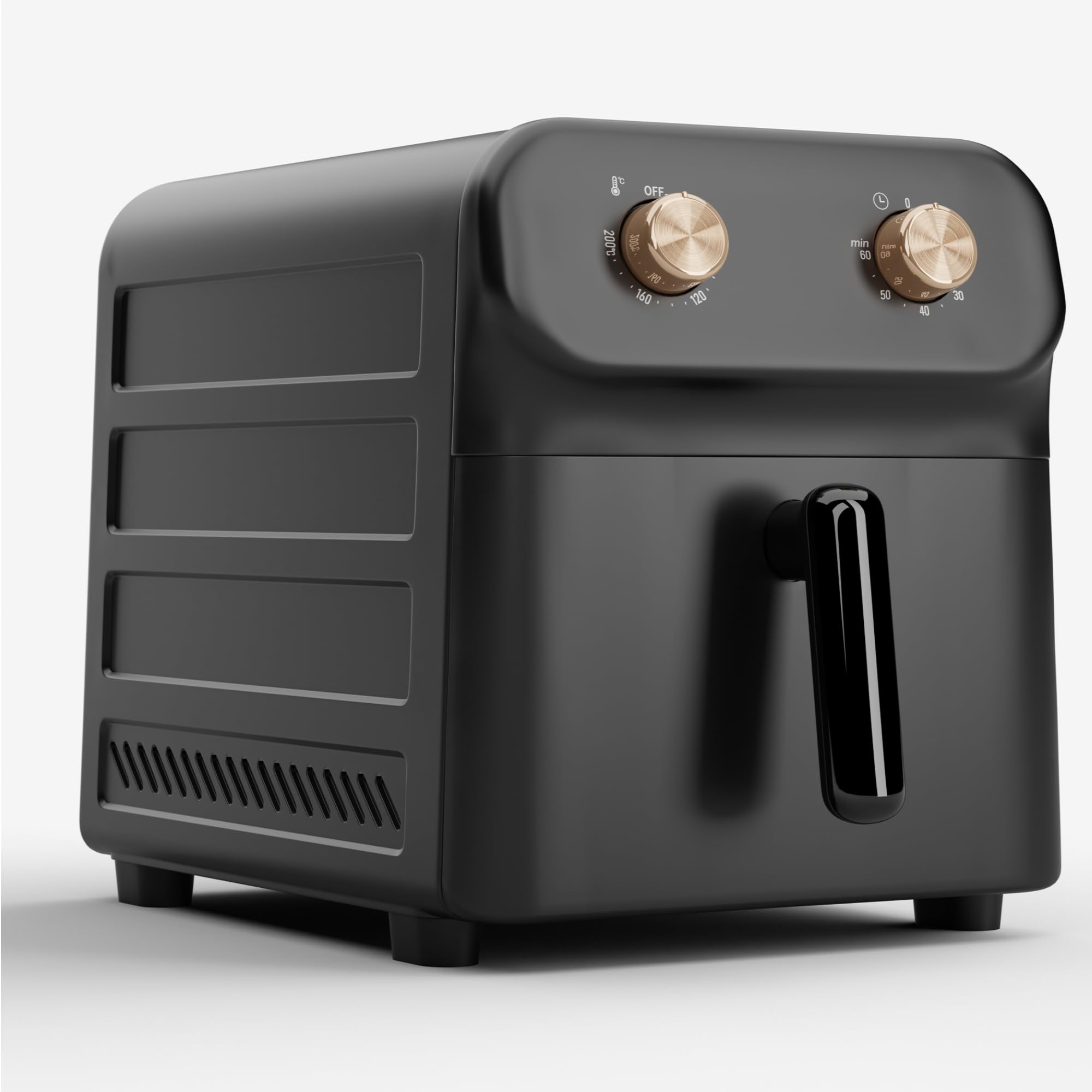 KLARSTEIN Hot Air Fryer 9 Litres – 1900W, XXL Basket, 2 Handles, Temperature Control 80-200 °C, Timer 60 Min, Non-Stick Coating, Cold Touch Housing, Black