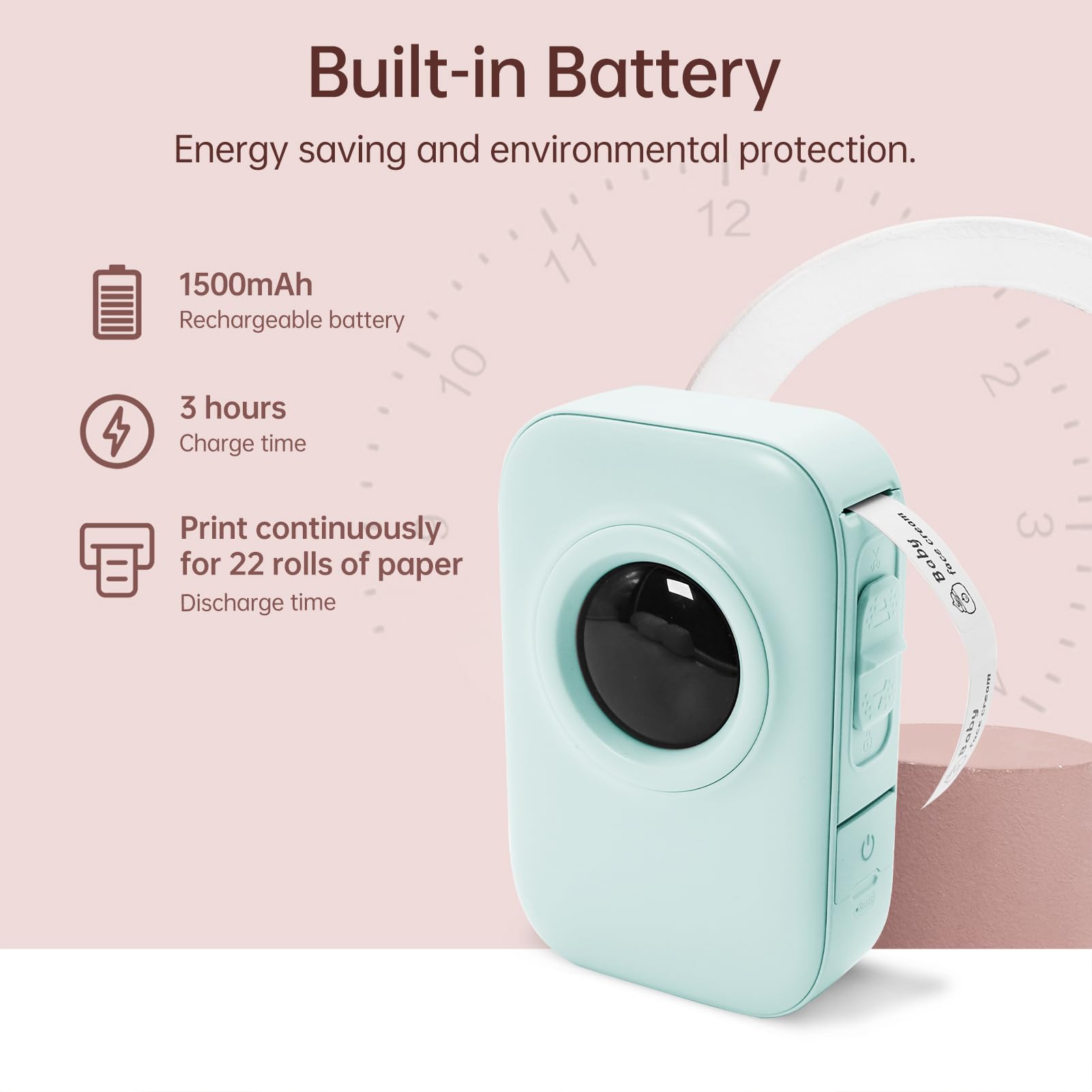 D30 Pro Przenośna termiczna drukarka etykiet Bluetooth Drukowanie bez atramentu 203 DPI dla Androida, idealne dla studentów, profesjonalistów, organizowania, etykiet DIY (Bianco)