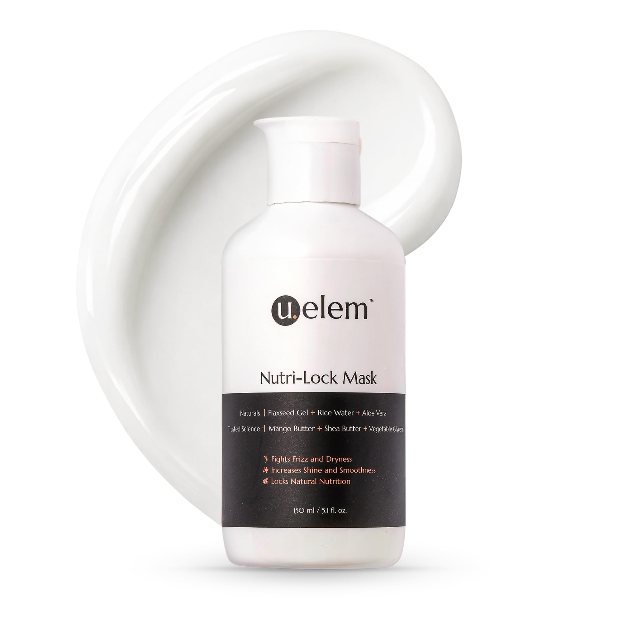 Nutri Lock Hair Mask (150 ml) with Naturals + Trusted Science | Flaxseed Gel, Rice Water, Aloe Vera + Mango Butter, Shea Butter & Vegetable Collagen | Deeply Hydrates & Repairs | Controls Frizz | Strengthens & Smoothens | Restores Shine & Softness | Hair Mask for Men & Women-image-24