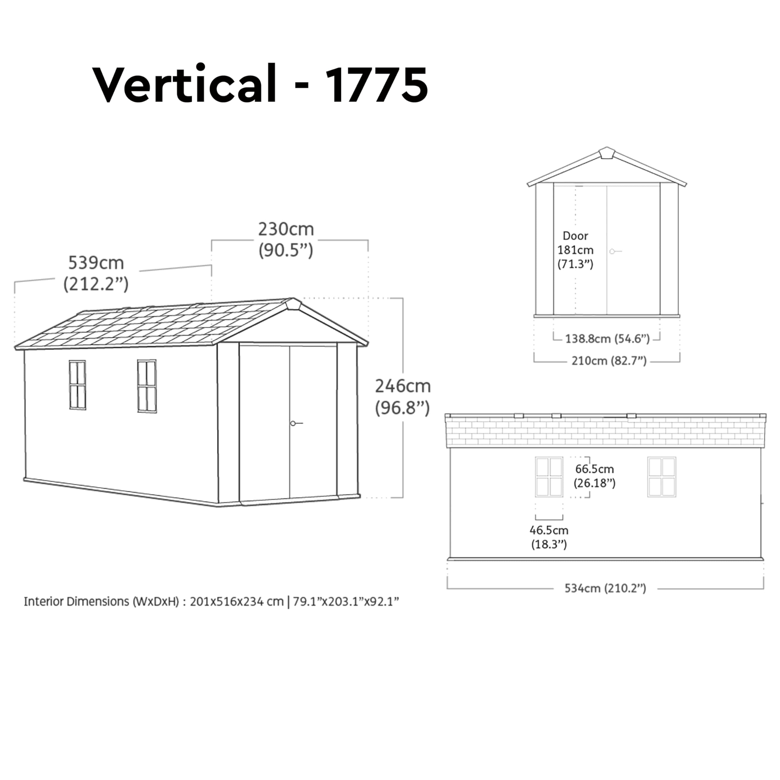Abri de Jardin Newton Plus 1775-11,2 m² - Gris Aspect Bois - KETER