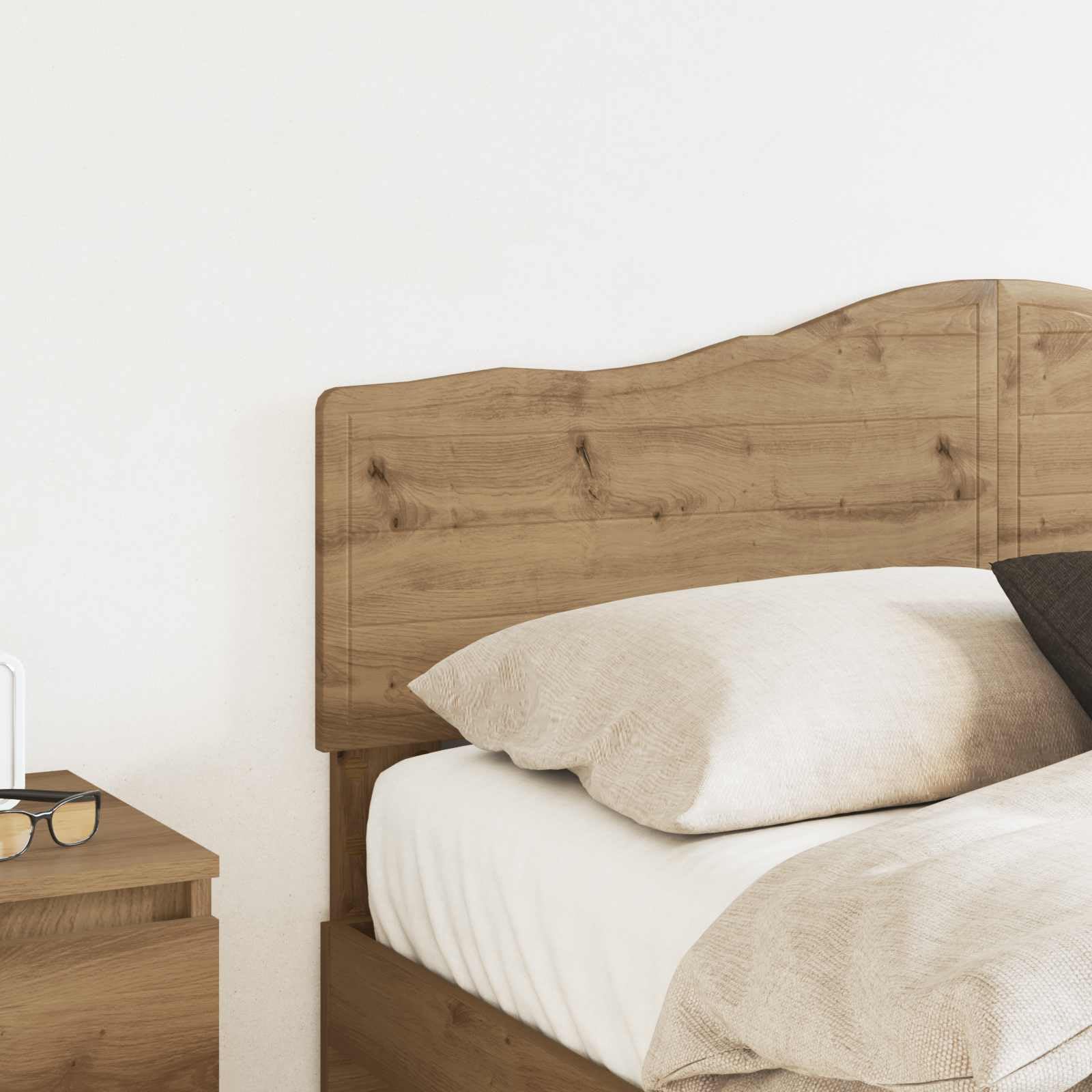 Tomostar Tête de lit, Armoire Tête de lit sur Pied Meuble de Chambre à Coucher Chêne Artisanal 140 cm Bois d'ingénierie