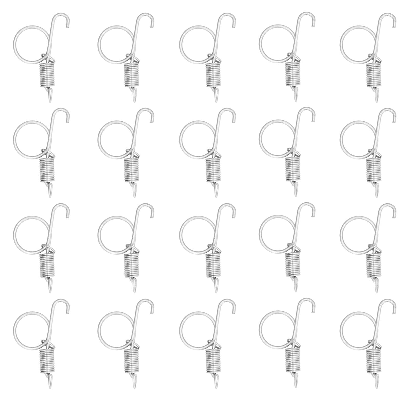 Spring Cage Door Hook, 20PCS Cage Door Spring Hook Metal Finger Spring Latch Hook for Fixing Rabbit Pet Cage Door Farming Equipment(S)