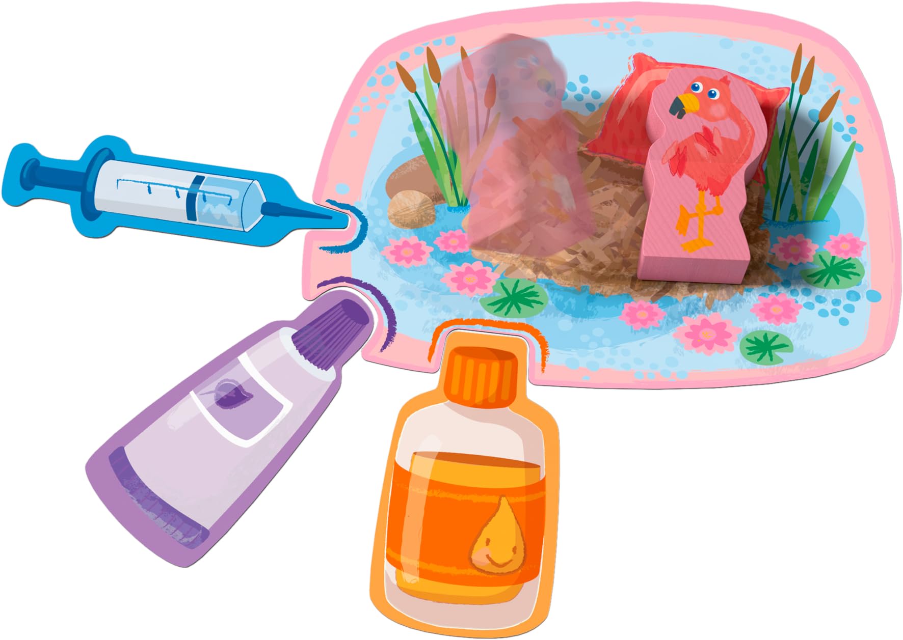 HABA 2011719004 - Mis Primeros Juegos - Hospital Animal, Juego Infantil de Mesa cooperativo y de asignación. Más 2 años