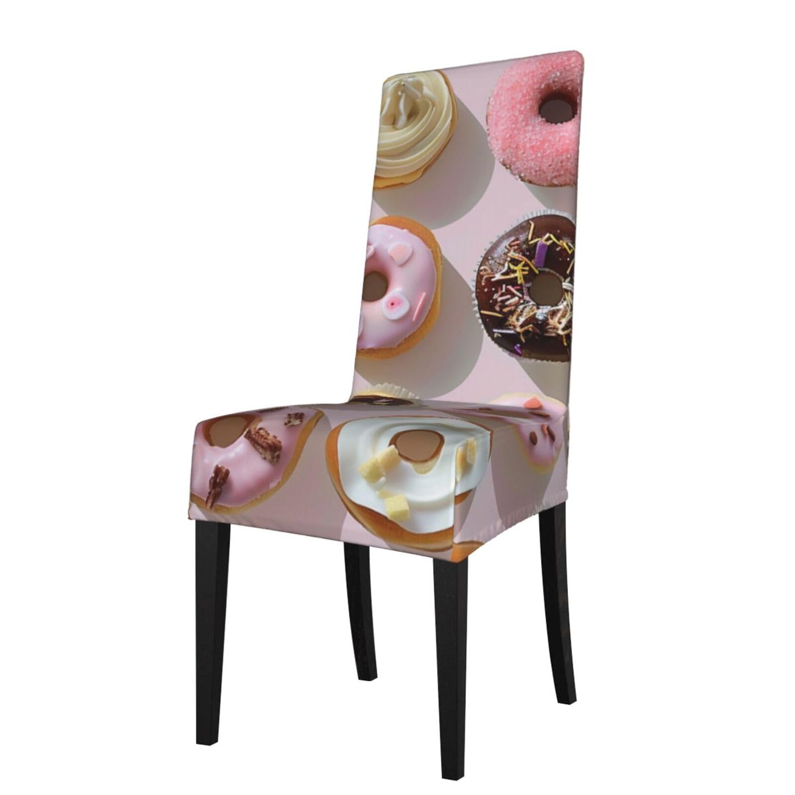 WPKJU Cupcakes Donuts Muffins Sugar Print Dining Chair Covers Removable Chair Seat Covers Decorative for Kitchen & Bar Stools