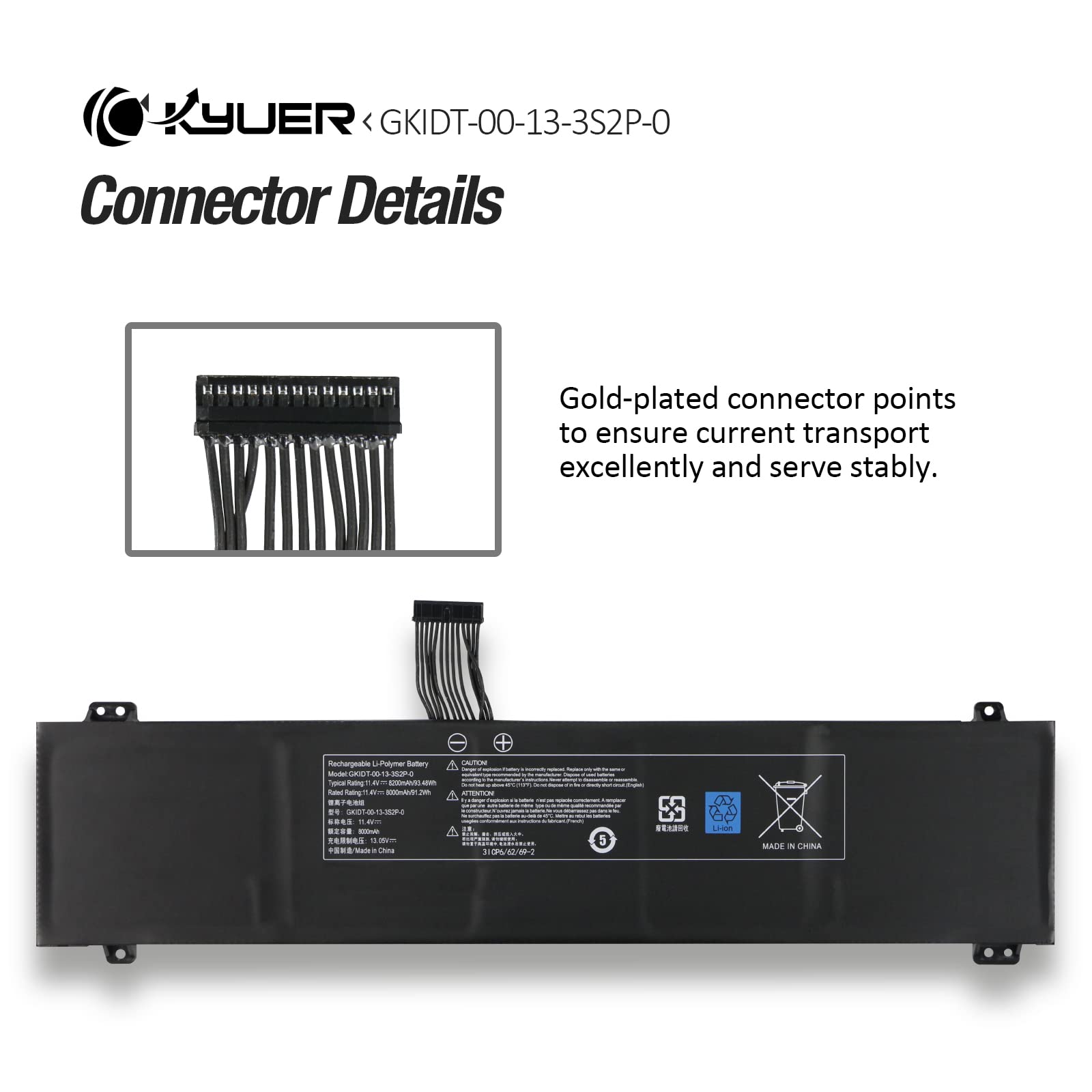 ASKC GKIDT 03 17 3S2P 0 GKIDT 00 13 3S2P 0 Batterie pour ordinateur portable Adata XPG Xenia 15 Schenker XMG Fusion 15 XFU15L19 Series 3ICP6/62/69 2 3ICP6/63/69 2 11,4 V 93.48 Wh 8200mAh 6Cell