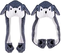 Vista 25 de Sombrero de animal para disfrazarse, fiesta de cosplay, Navidad, vacaciones, lindo gorro con solapa para niños y adultos