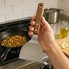 MallArt® Stainless Steel Spatula with Wooden Handle – 24cm Prone Multi-Purpose Kitchen Spatula | Professional Metal Spatula for Grilling, Burger, Vegetable, Cleaning