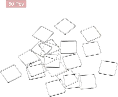 Miniatura 10 de MECCANIXITY Eslabón de aro cuadrado que rebordea, anillo de enlace de bisel abierto geométrico para la fabricación de joyas