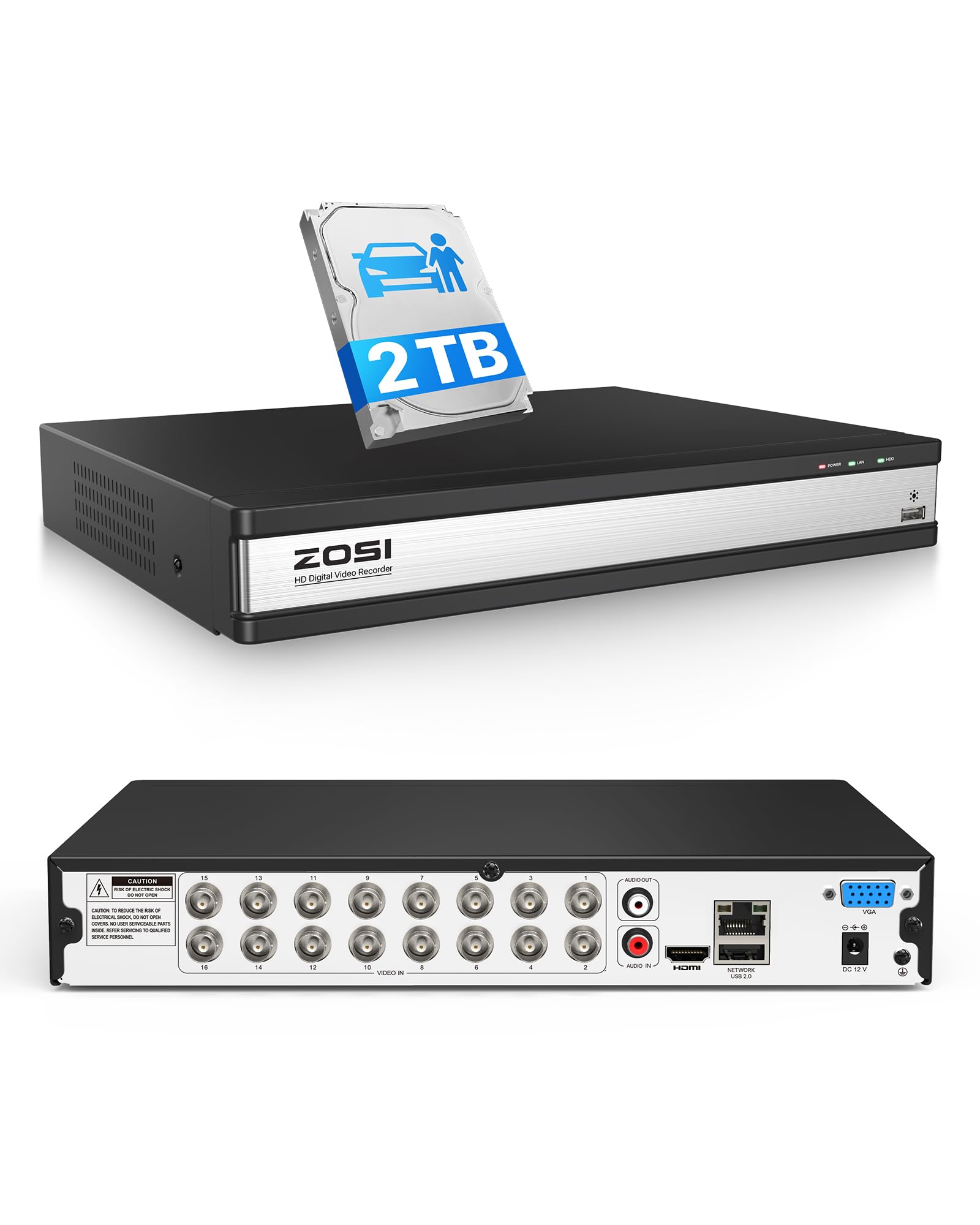 Amazon.com : ZOSI 16 Channel H.265+ Home Security DVR Recorder