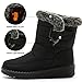 Toumov Women's Winter Snow Boots Waterproof Faux Fur Lined Mid-Calf Booties Lightweight Fleece Fuzzy Warm Shoes Comfortable Outdoor Walking Non Slip Booties Fashion Resistant Boots