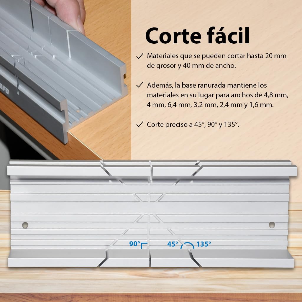 FIRSTINFO H5442 | Caja de ingletes de aluminio pequeña