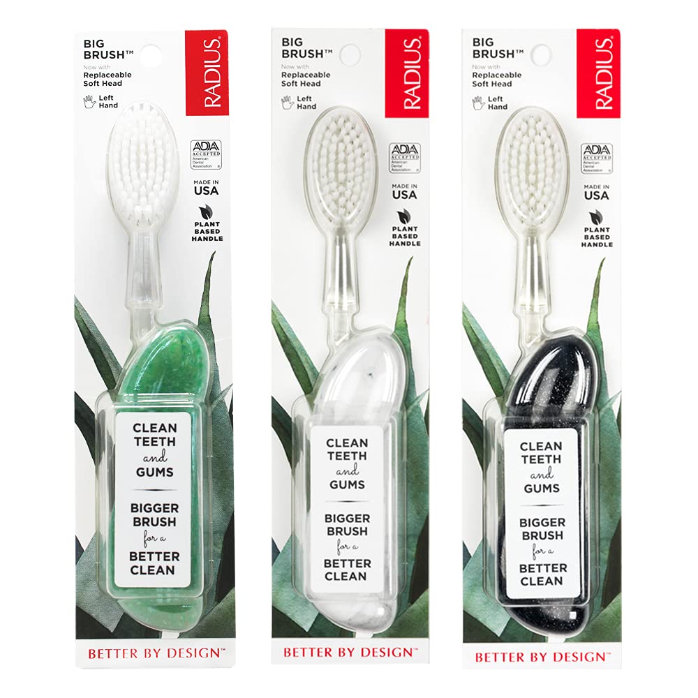 RADIUS Big Brush BPA Free & ADA Accepted Toothbrush Designed to Improve Gum Health & Reduce Gum Issues – Left Hand – Midnight Sky/Marble/Soda Pop Eco Grind – Pack of 3 RADIUS Big Brush BPA Free & ADA Accepted Toothbrush Designed to Improve Gum Health & Reduce Gum Issues – Left Hand – Midnight Sky/Marble/Soda Pop Eco Grind – Pack of 3