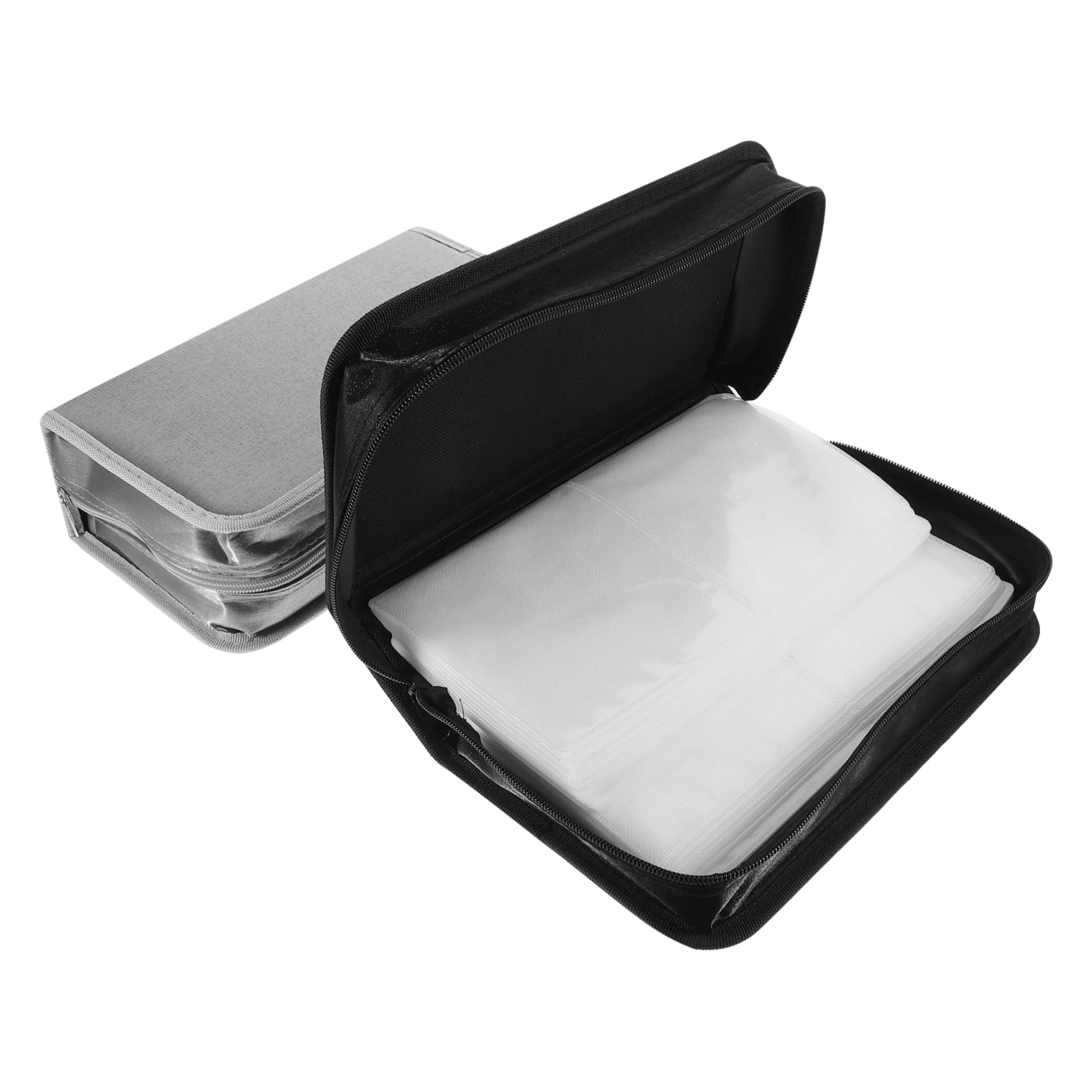 CHILDWEET Custodia Porta CD 2 Pezzi Mercerizzato, Capienza 128 Dischi, Borsa per Archiviazione CD e Dvd, Pratica per Casa e Viaggio