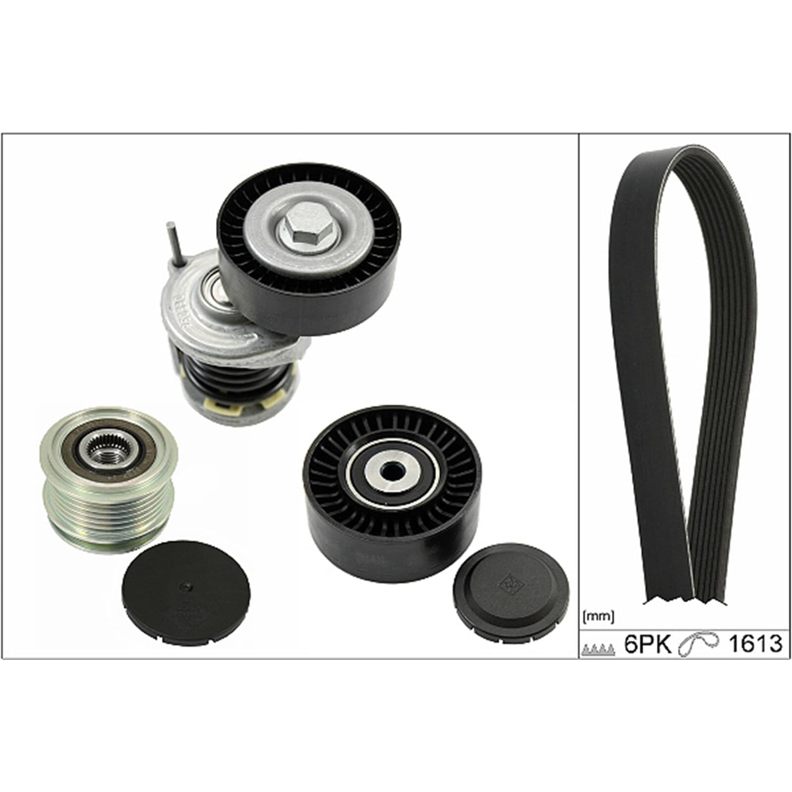 INA Kit Cinghie Poly-V 529 0467 20 1613mm Compatibilità con VW CRAFTER 30-50 Furgonato 2E CRAFTER 30-50 Pianale piatto/Telaio 2F CRAFTER 30-35 Autobus 2E, AUDI A4 Avant 8ED, B7 A4 Sedan 8EC, B7