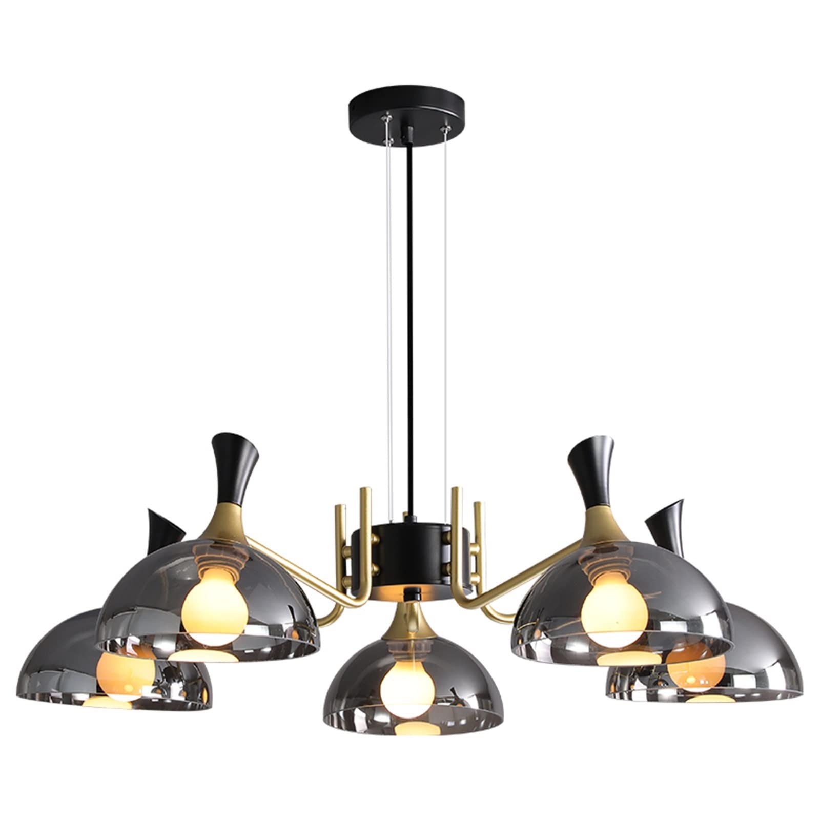 Ceiling lights living room LED Chandelier for Dining Room Living Room Bedroom American Style Black Pendant Light Interior