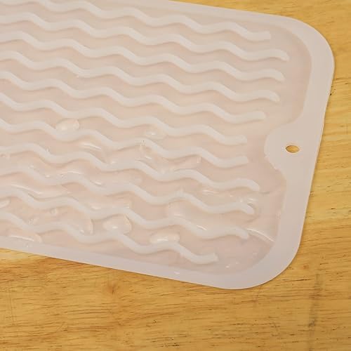 Miniatura 124 de Tapete de silicona para secado de platos para múltiples usos, fácil de limpiar, ecológico, resistente al calor, tapete de silicona para encimera