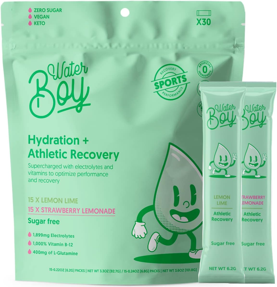 Waterboy Athletic Recovery 1,899mg Sugar Free Electrolyte