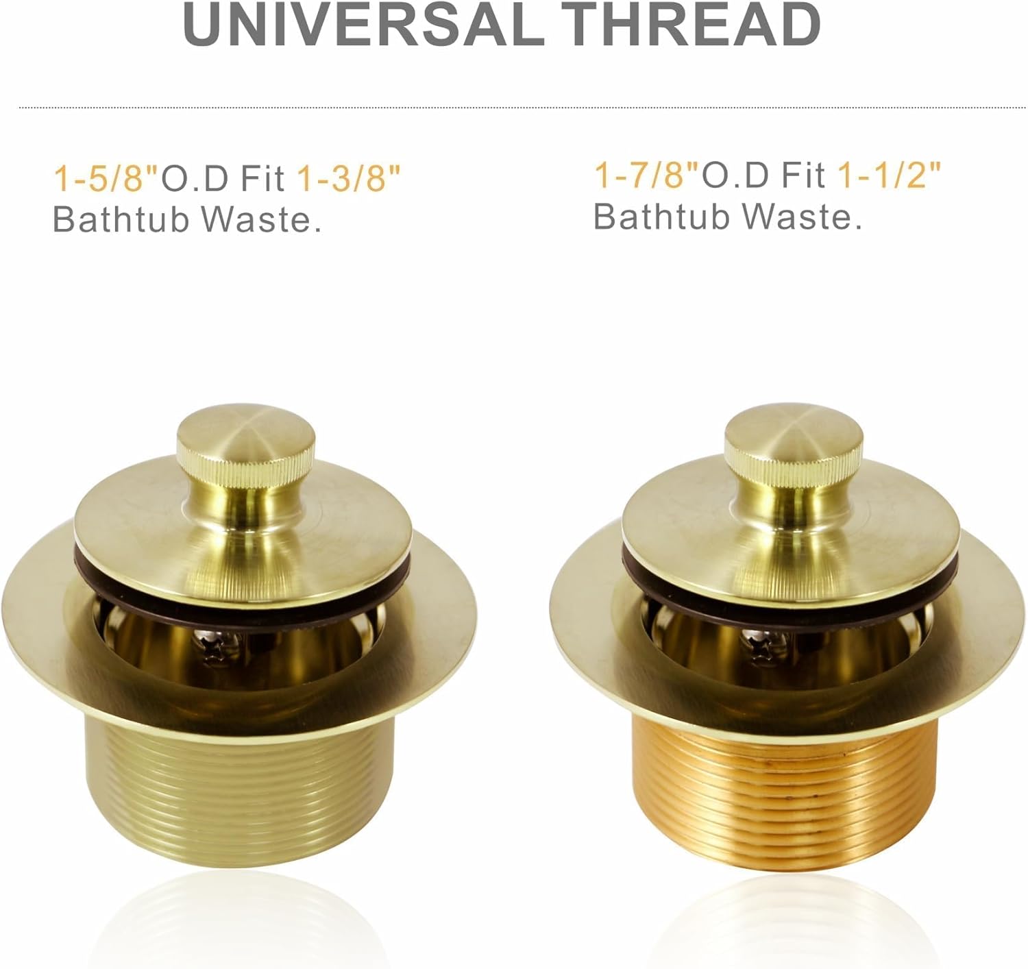 Brass Lift and Turn Bathtub Drain Assembly Kit
