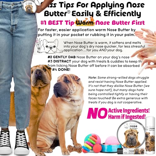 Image of The Blissful Dog Chinese Shar-Pei Nose Butter for Dry, Cracked Skin, Lick-Safe Dog Nose Balm with Moisturizing Shea Butter, Almond, Olive, and Essential Oils, Pet Supplies, Uncented, 0.50 oz.